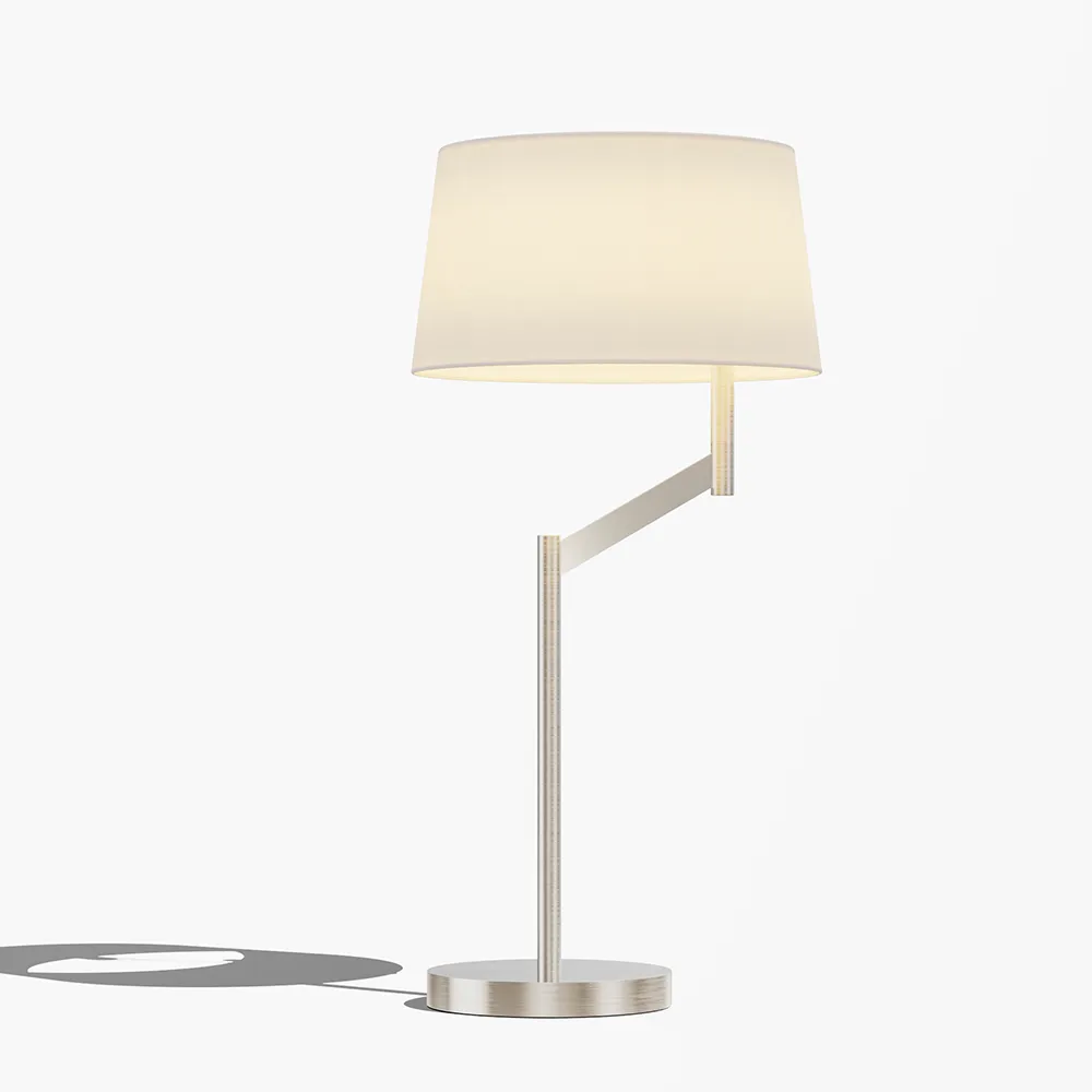 Hotel Bedside Table Lamp with Angled Arm