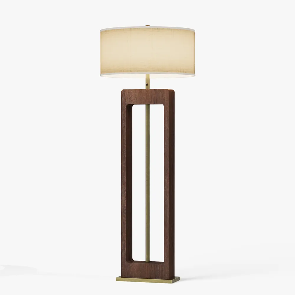 Rectangular Wood Frame  Floor Lamp