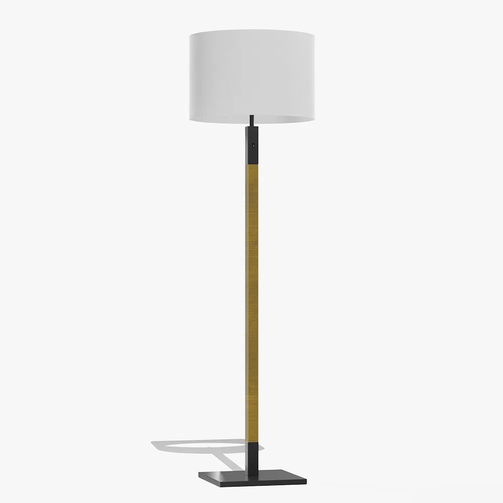Square Base Brass Floor Lamp