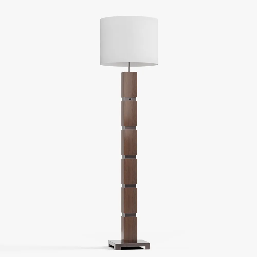 Wood Column Floor Lamp