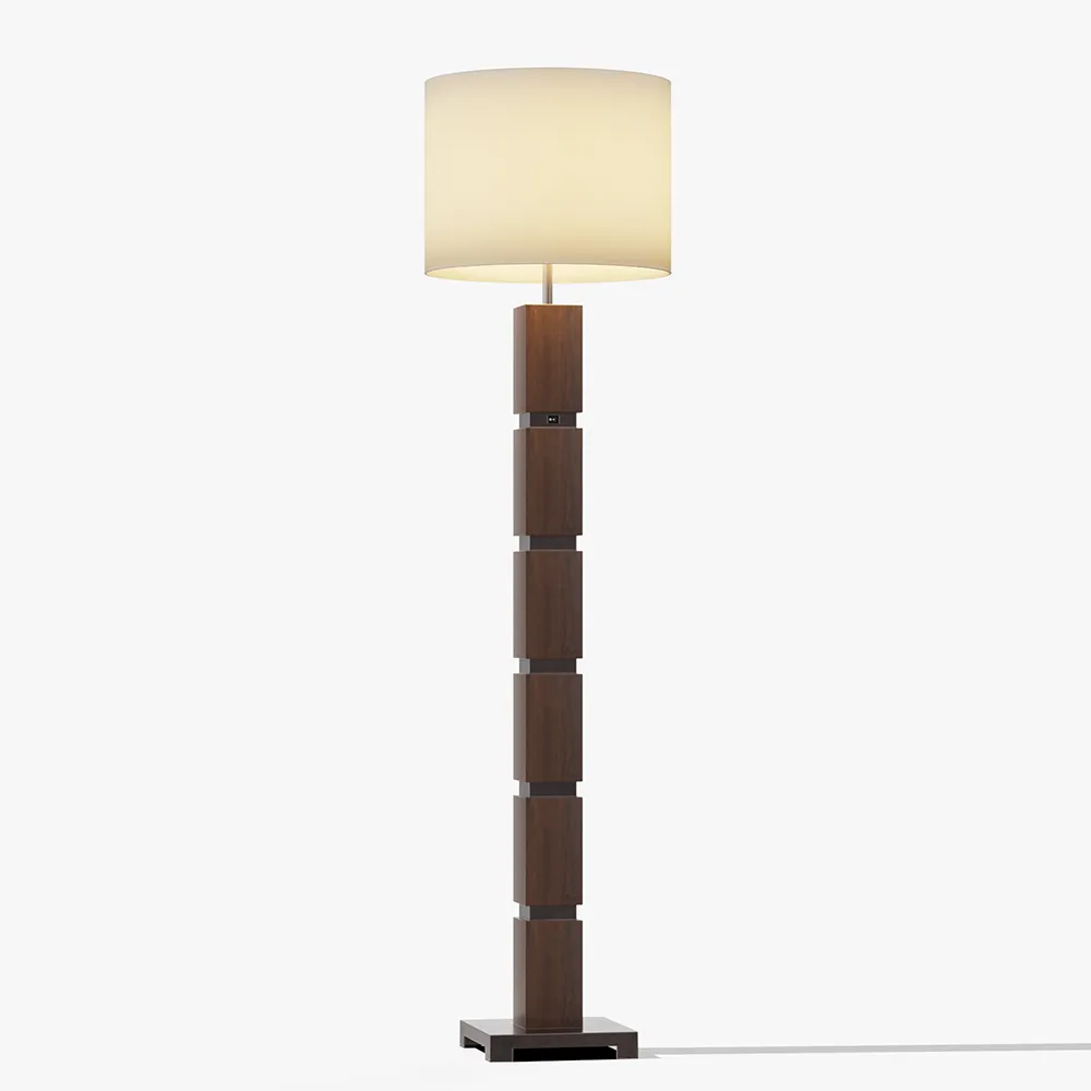 Wood Column Floor Lamp