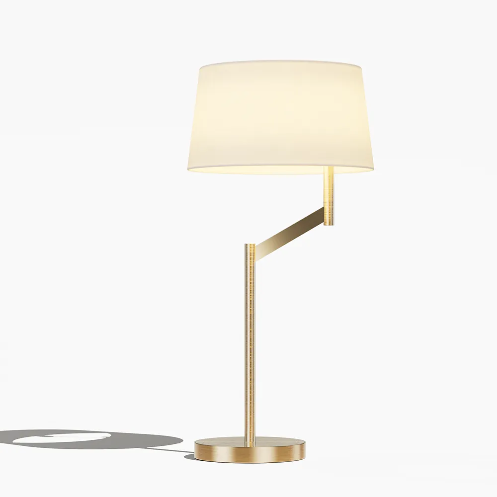 Hotel Bedside Table Lamp with Angled Arm