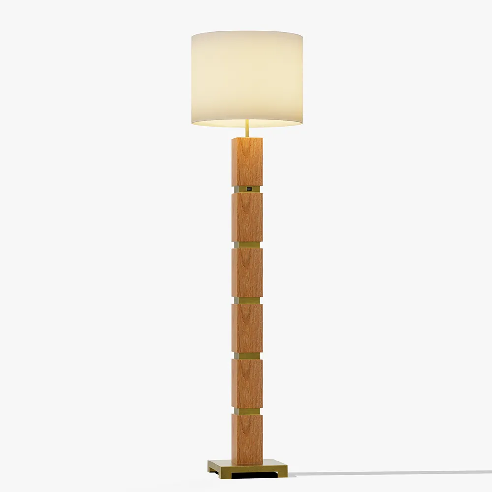 Wood Column Floor Lamp