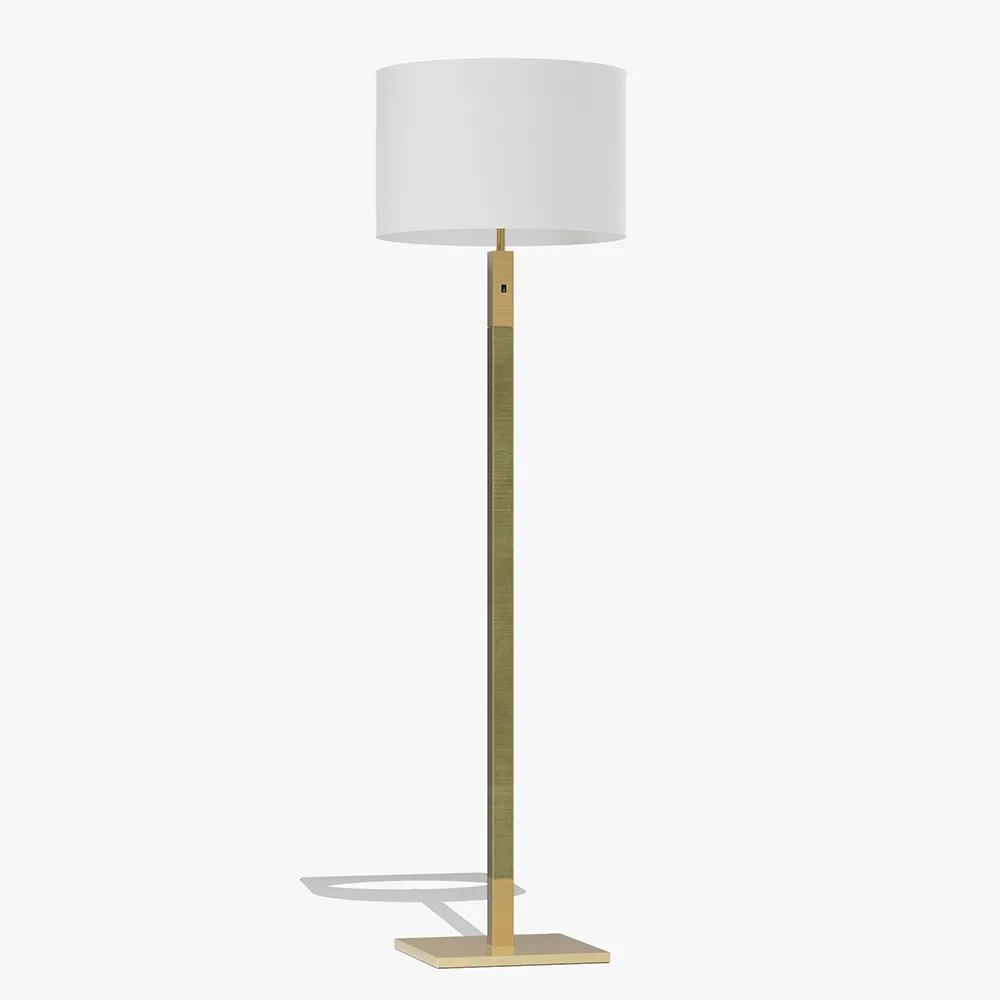 Square Base Brass Floor Lamp