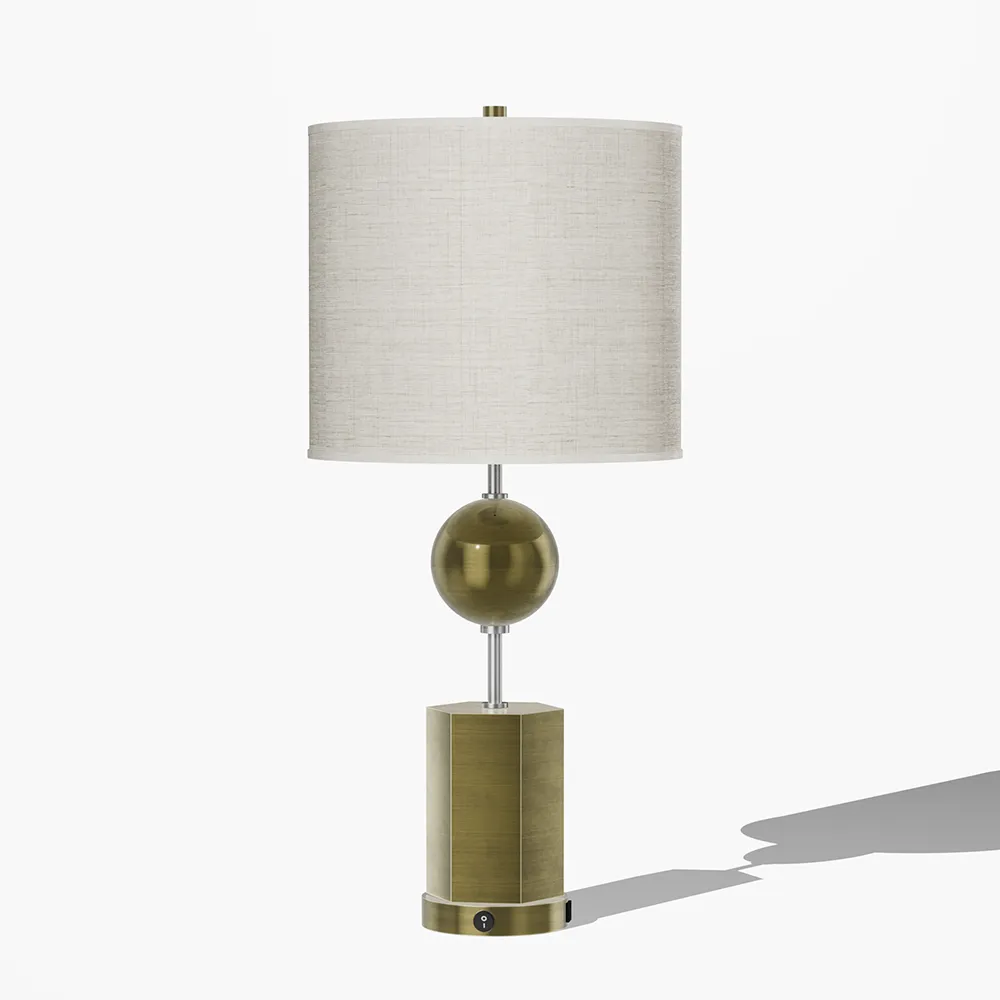 Modern Hexagonal Base & Sphere Table Lamp