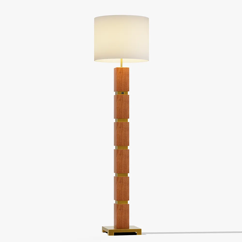 Wood Column Floor Lamp