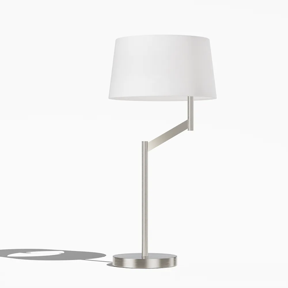 Hotel Bedside Table Lamp with Angled Arm