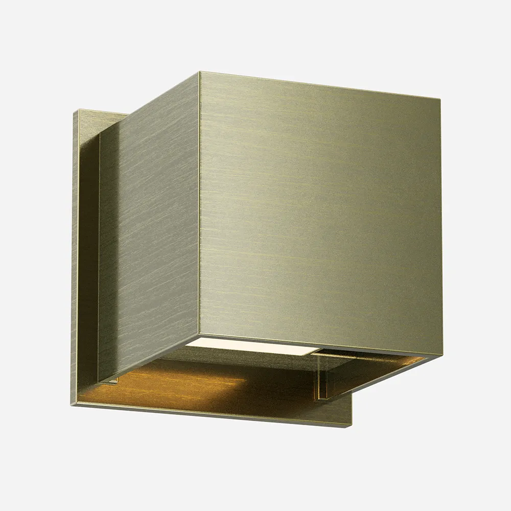 Exterior Wall Sconces Led Cube Nickel Aluminum