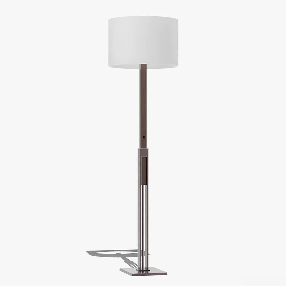 Brass And Wood Floor Lamp