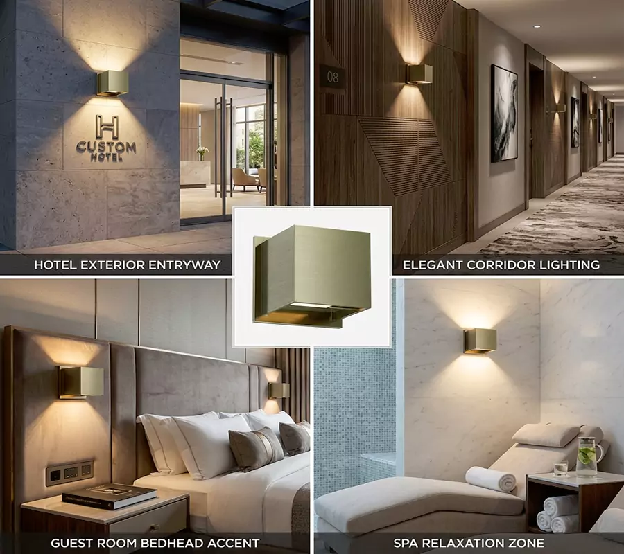 Exterior Wall Sconces Led Cube Nickel Aluminum