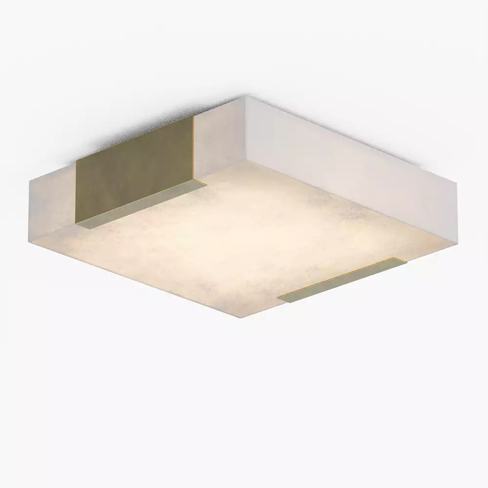 Square Alabaster Flush Mount Ceiling Light