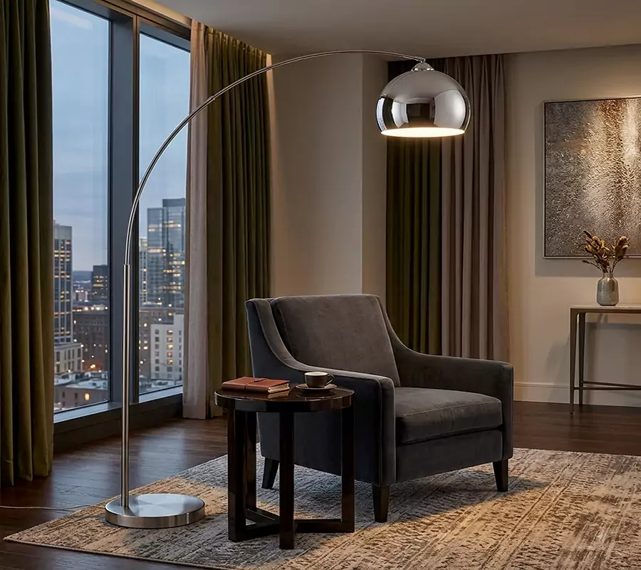 Chrome Arc Floor Lamp