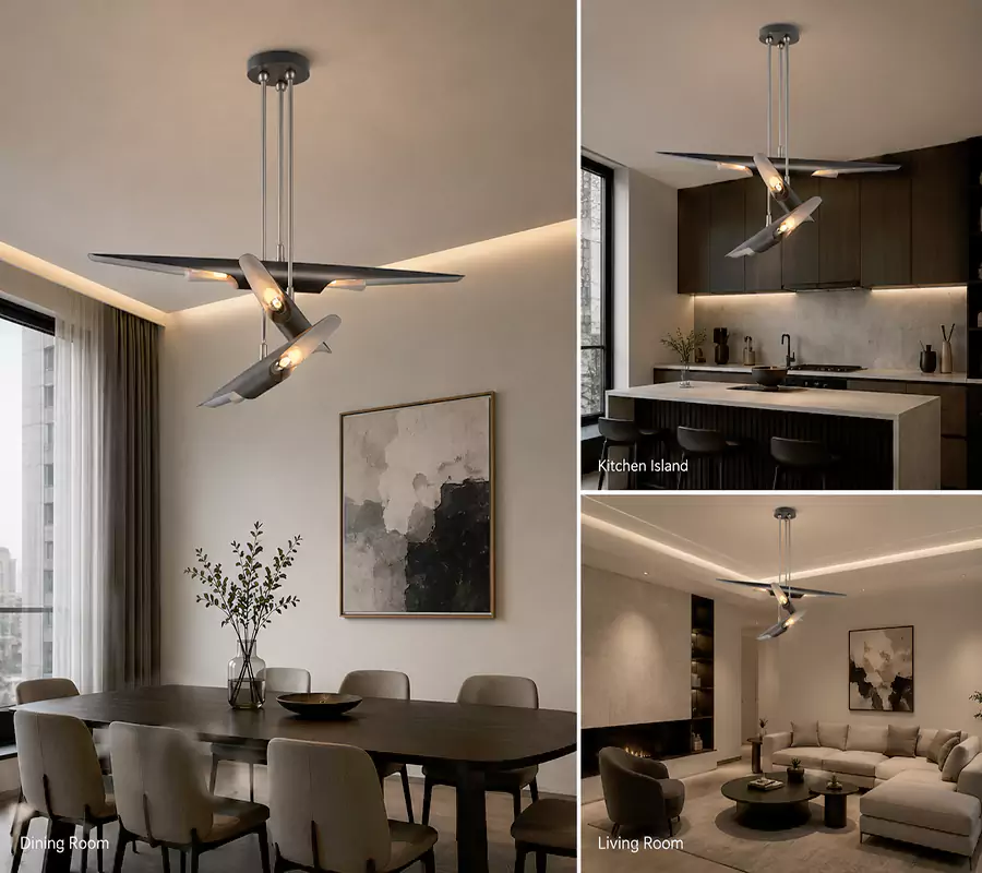 Brushed Nickel 3 Light Chandelier