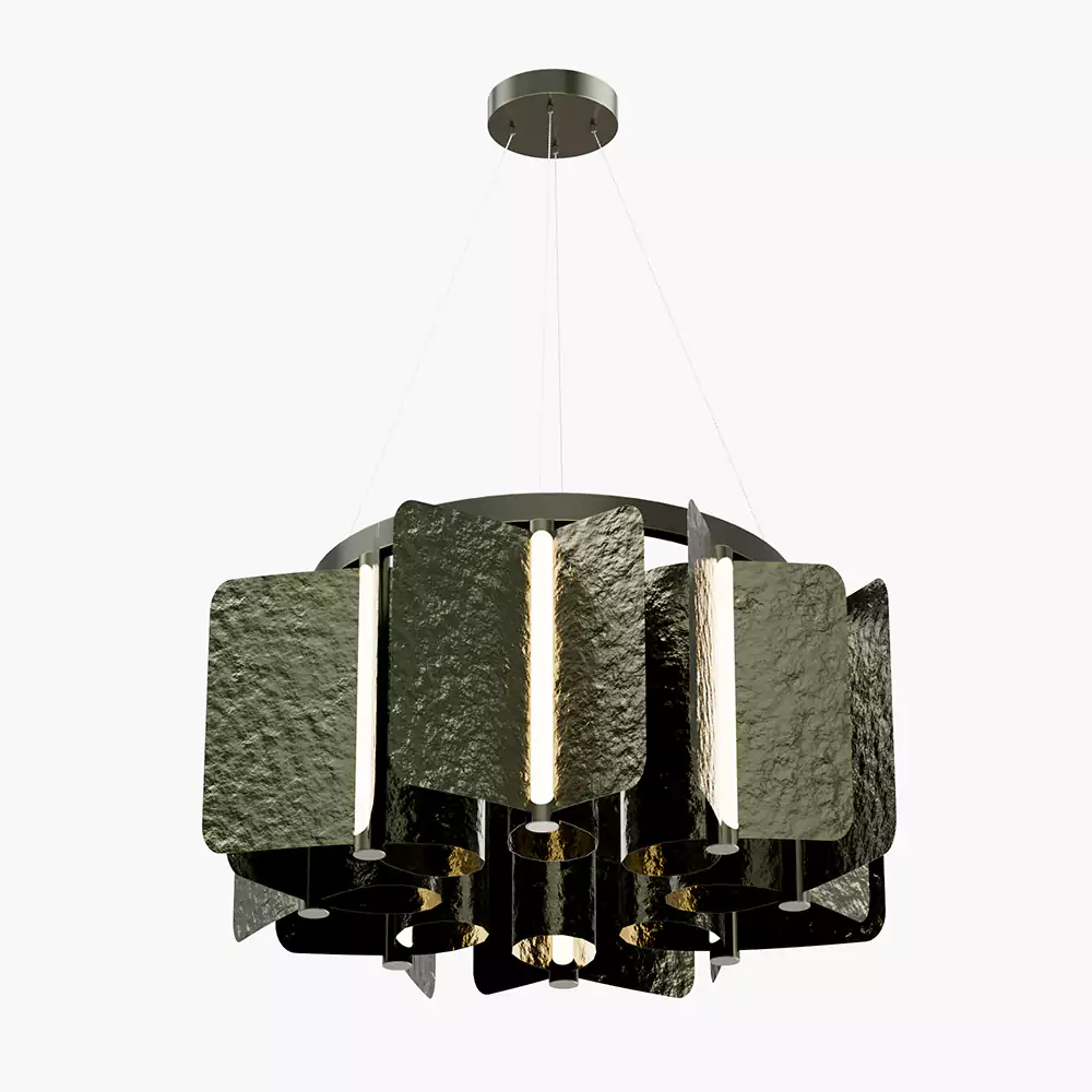 Minoze Original Textured Brass Hospitality Chandelier