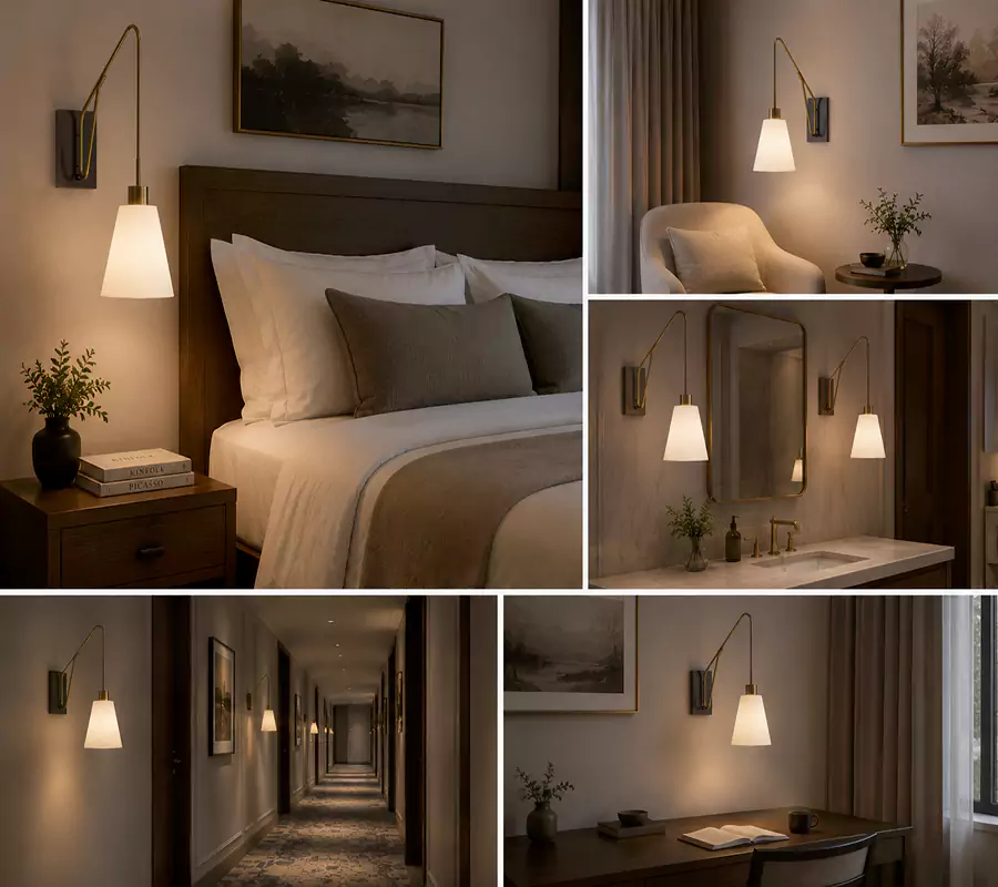 Long Arm Wall Lamp for Hotel Reading