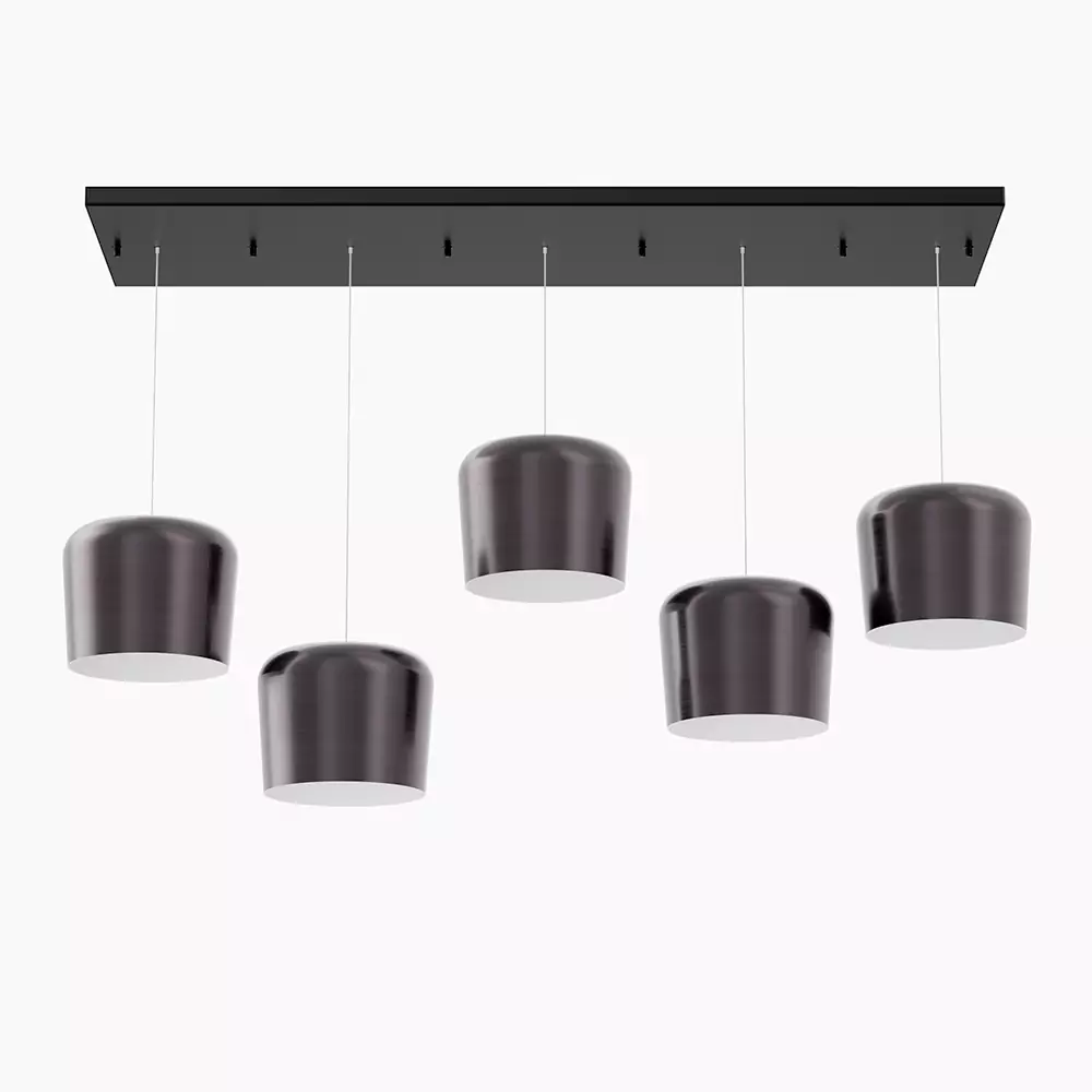 Multi-Port Brushed Brass Pendant Light