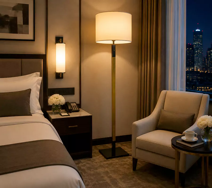 Square Base Brass Floor Lamp