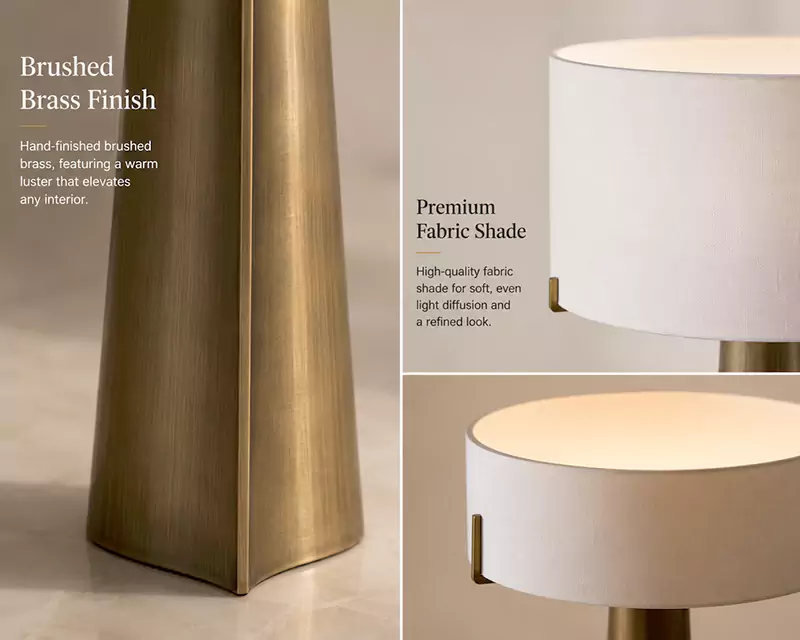 Isla 61" Triangular Brass Floor Lamp