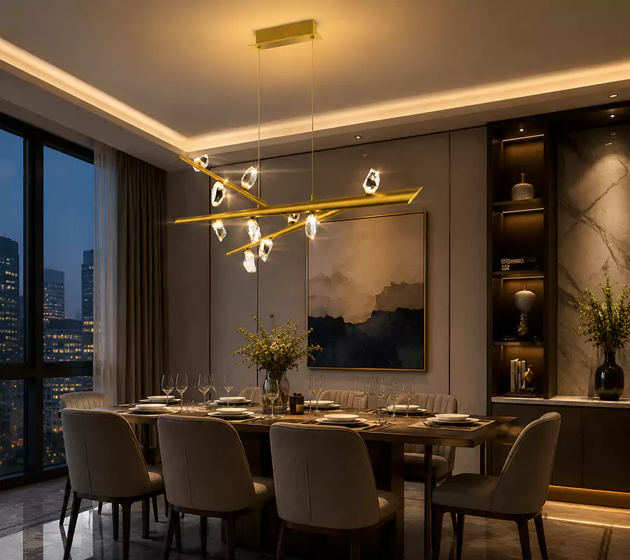 Linear Branch Chandelier