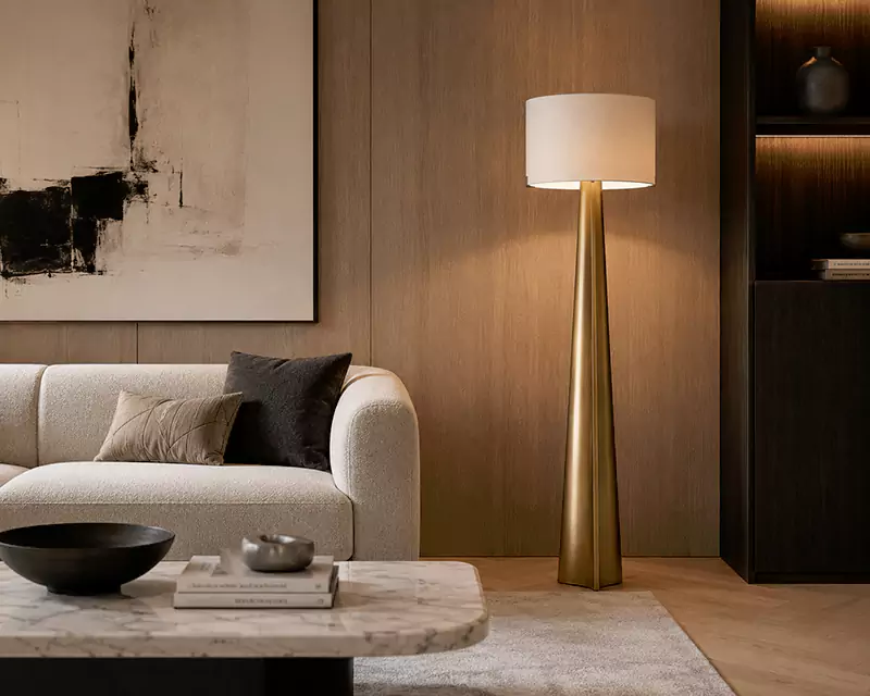 Isla 61" Triangular Brass Floor Lamp
