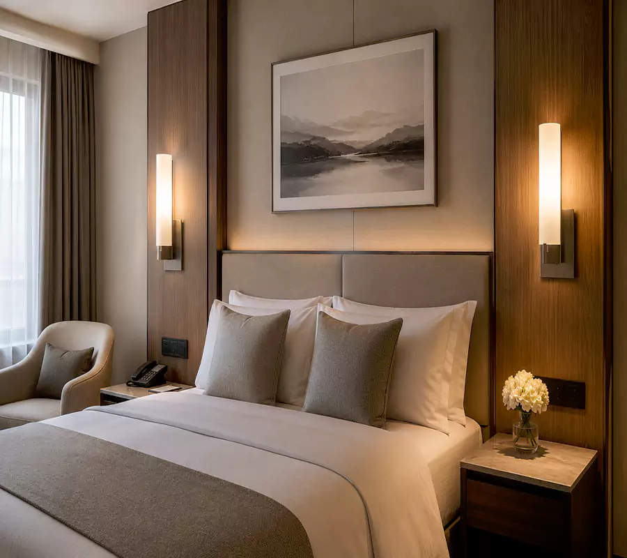 Hotel Glass Shade Wall Sconce 