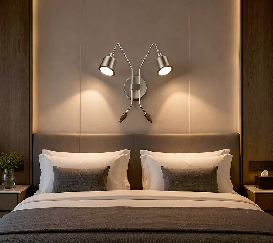 Brushed Nickel Double Wall Light