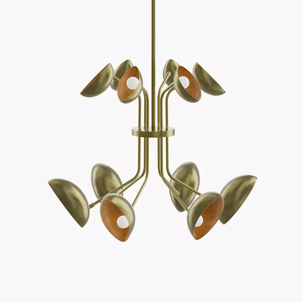 Minoze Original Designer Multi-Head Black & Gold Chandelier