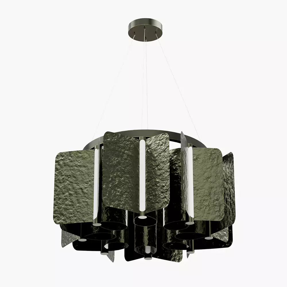 Minoze Original Textured Brass Hospitality Chandelier