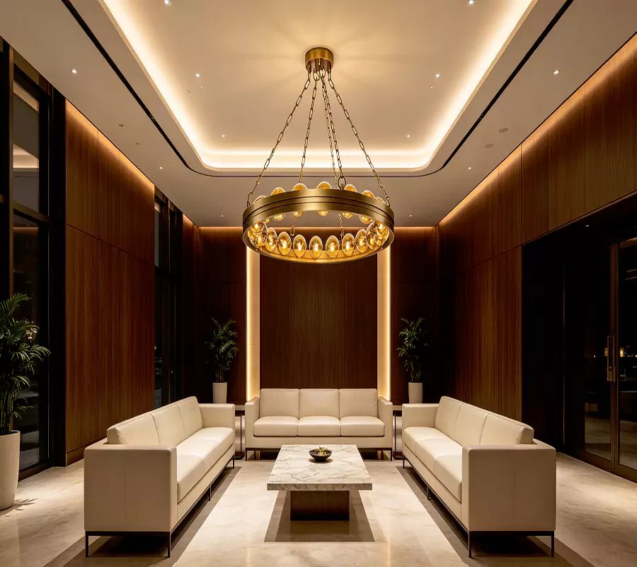 Brass Ring Chandelier