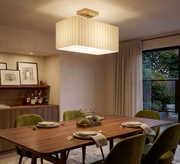 Hospitality Channeled Linen Flush Mount
