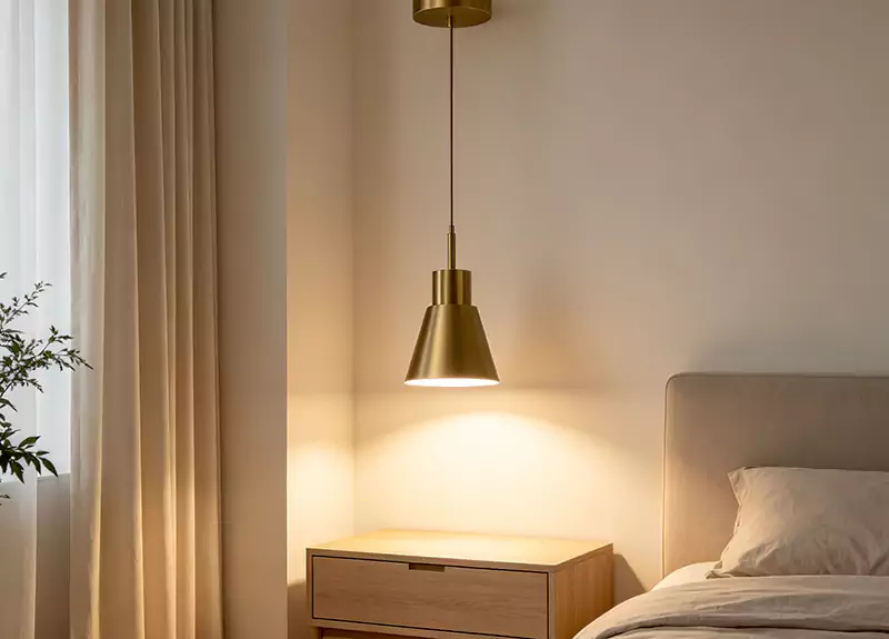 Brushed Gold Conical Minimalist Pendant Light