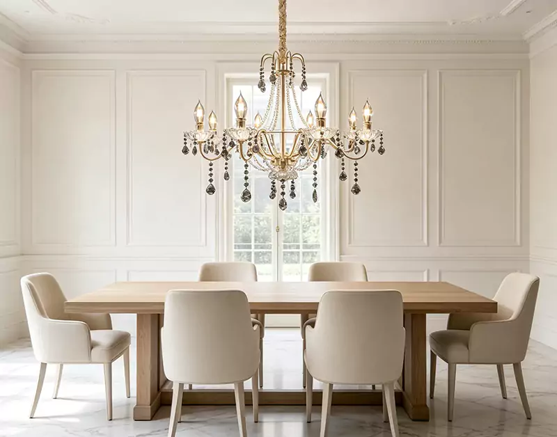 Luxury Clear Crystal Candle Pendant Lamp