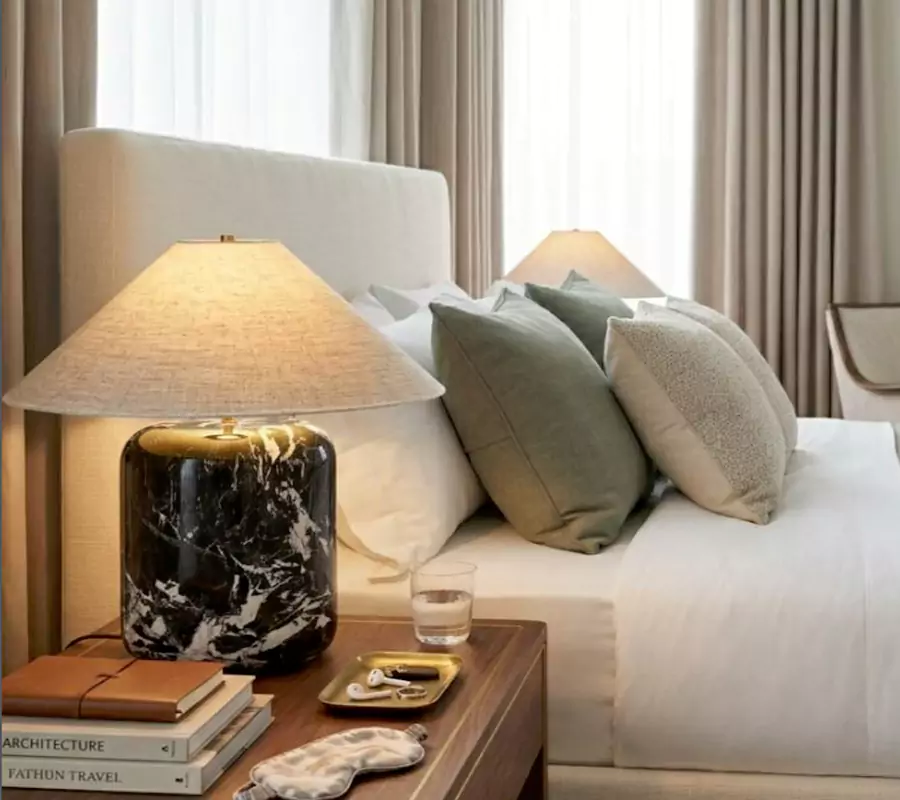 Block Rosso Levanto Marble Table Lamp