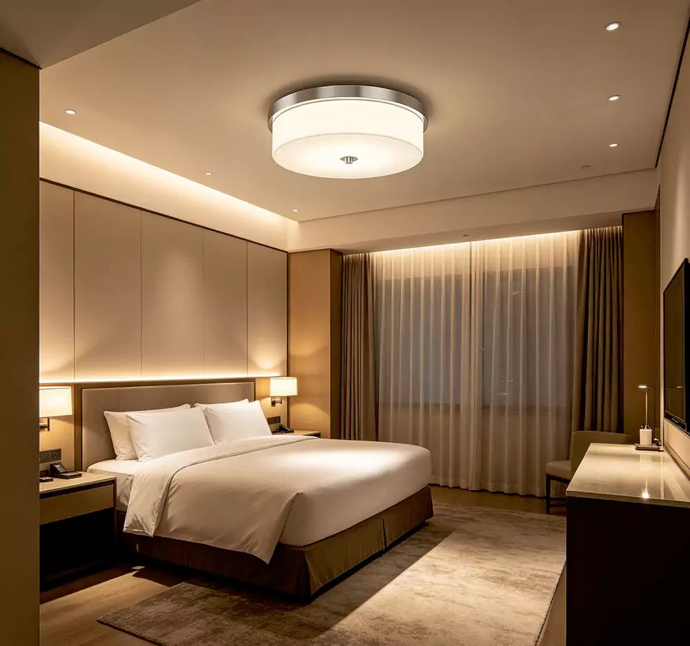 Brushed Nickel & Frosted White Ceiling Light