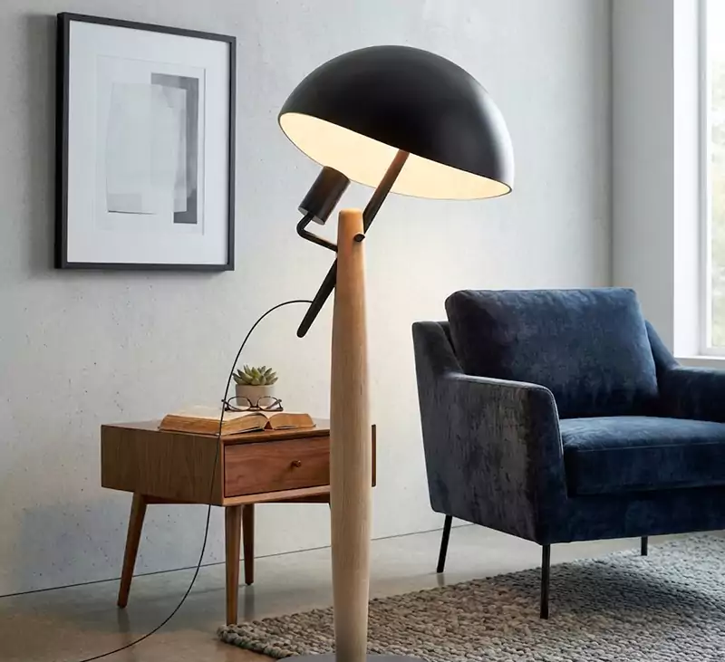 Eclipse Wood Arc Floor Lamp