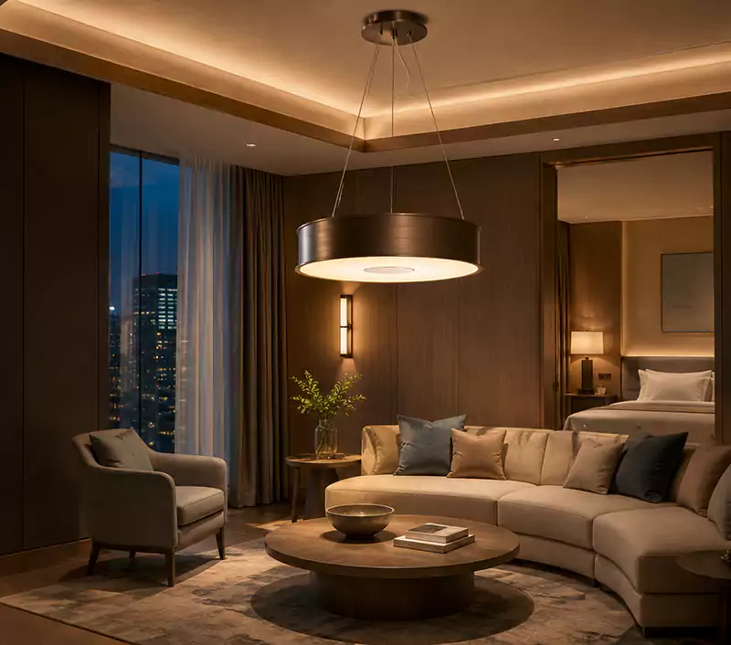 Modern Hotel Drum Pendant Light