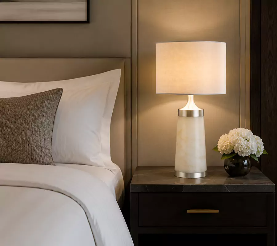 Cylindrical Column Alabaster table Lamp