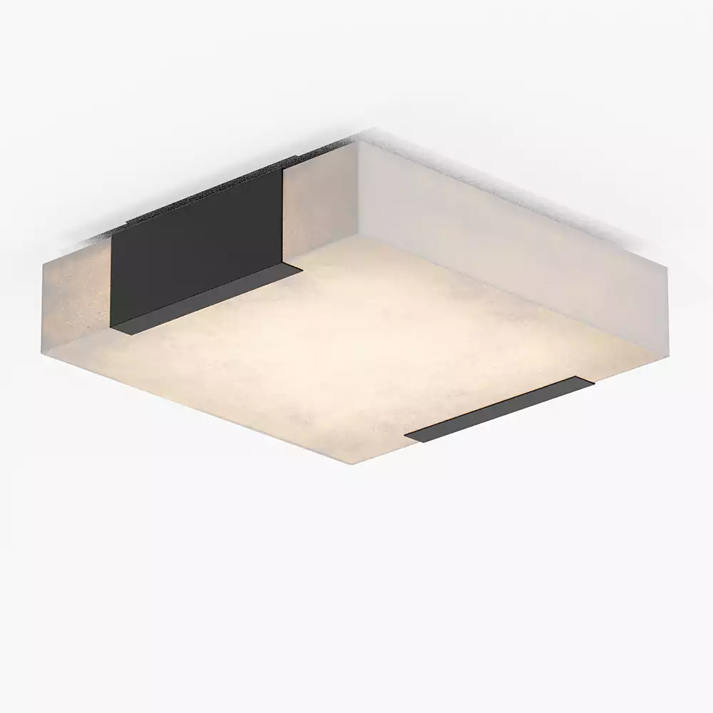 Square Alabaster Flush Mount Ceiling Light
