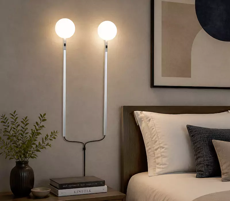 Double Globe Acrylic Wall Sconce