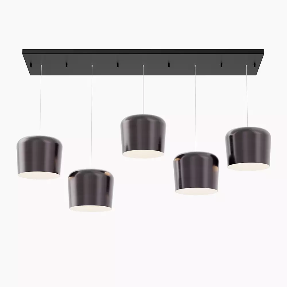 Multi-Port Brushed Brass Pendant Light