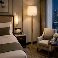 Brass And Wood Floor Lamp