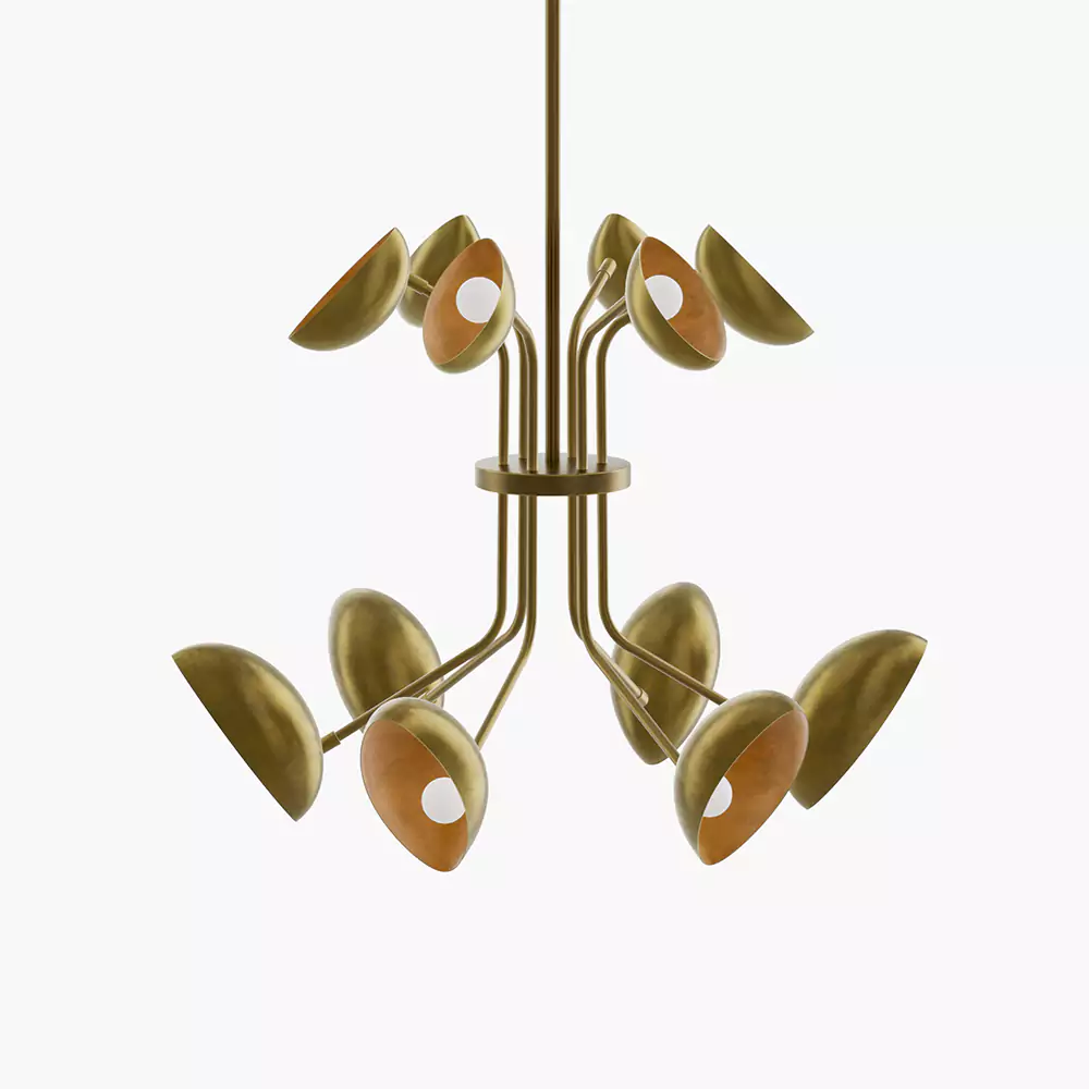 Minoze Original Designer Multi-Head Black & Gold Chandelier