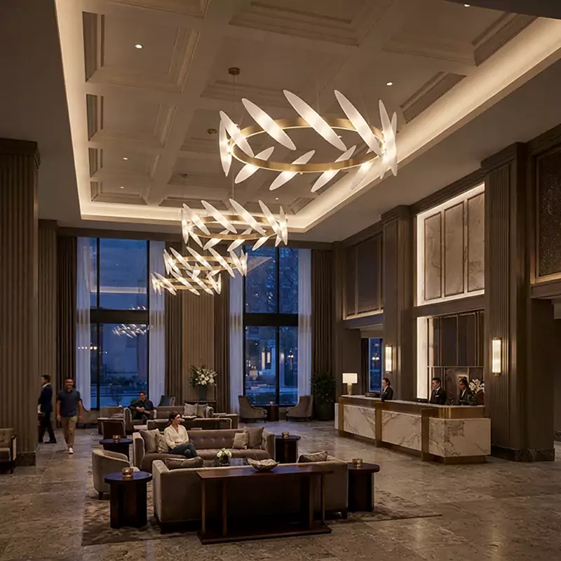 Feather-Inspired Round Chandeliers | Minoze Lighting