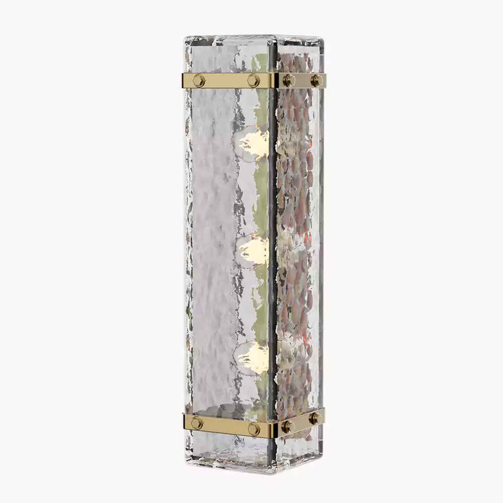 Rectangular Textured Glass Wall Sconce | Minoze Lighting