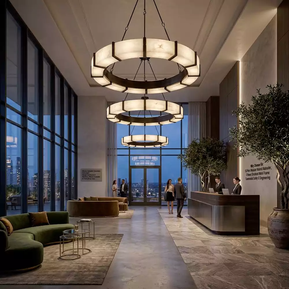Modern Alabaster Chandelier | Minoze Lighitng