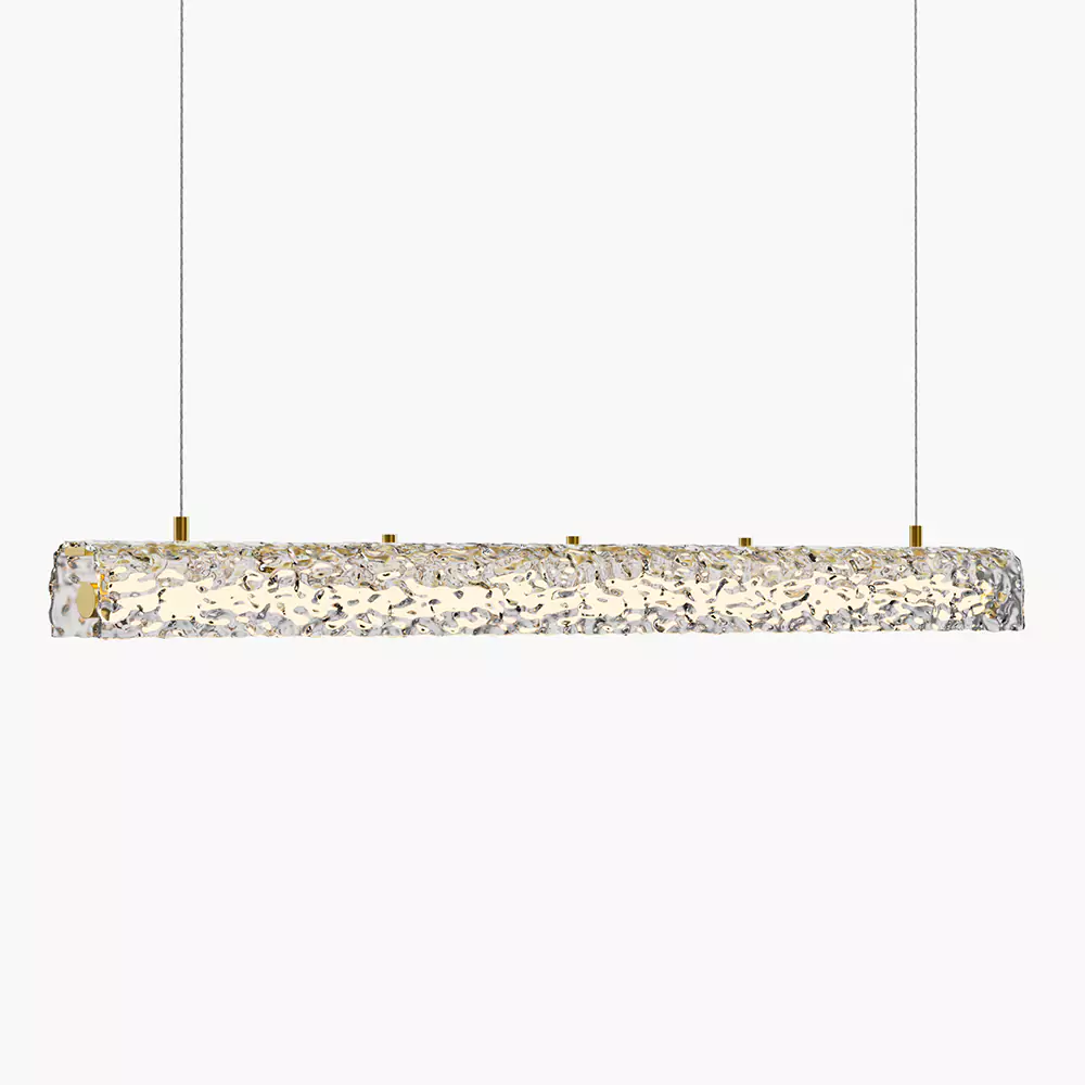 Modern Minimalist Linear Crystal Led Chandelier : Minoze Lighting