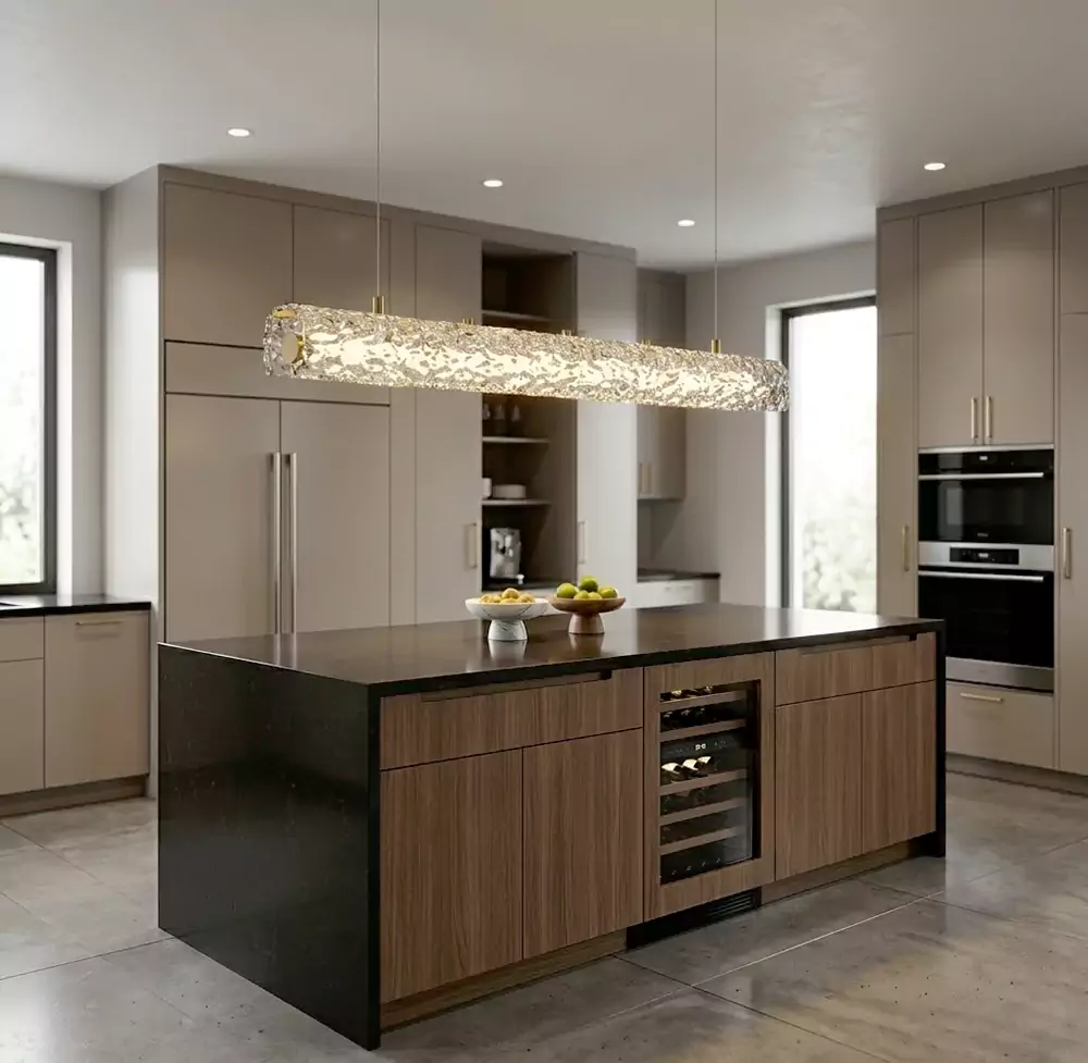 Modern Minimalist Linear Crystal Led Chandelier : Minoze Lighting
