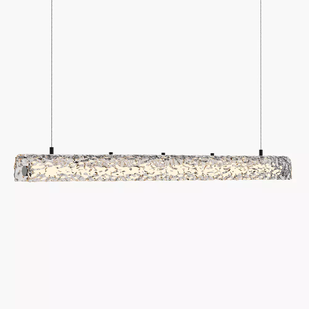 Modern Minimalist Linear Crystal Led Chandelier : Minoze Lighting