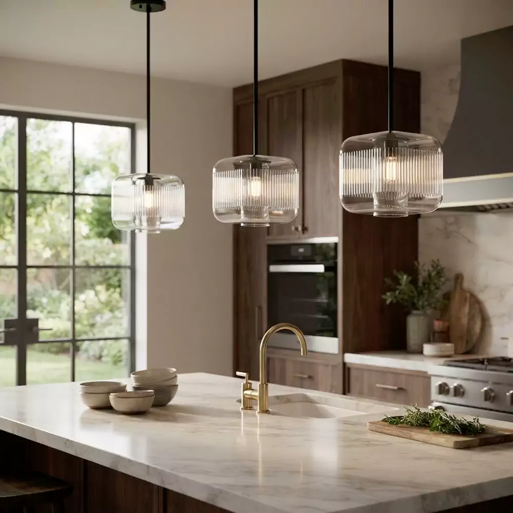 Square Glass Pendant Light